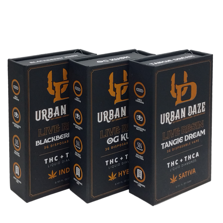 Urban Daze THCA 3G Disposable Vape – Assorted Strains Group Image