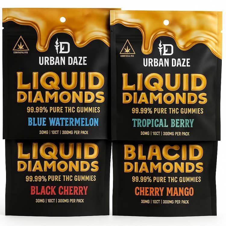 Urban Daze Liquid Diamonds Gummies – Assorted Flavors Group Image