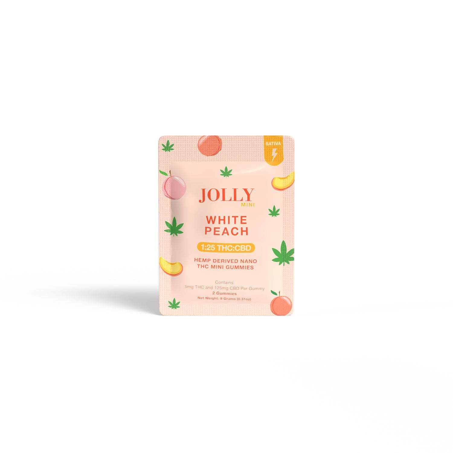 Jolly 1:25 White Peach Gummy 2-Pack 260MG Total