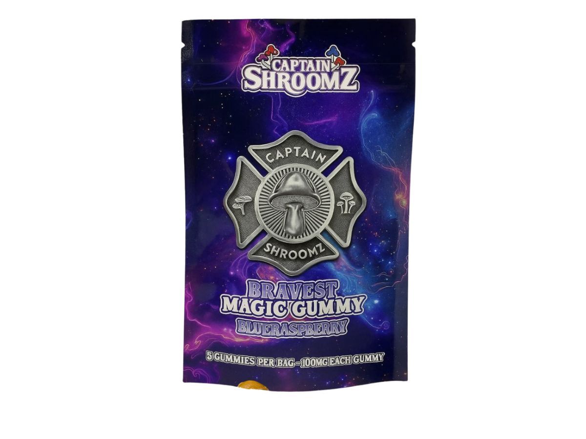 Captain Shroomz Bravest Magic Gummy Blue Raspberry 5G