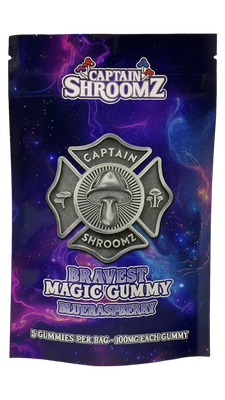 Captain Shroomz Bravest Magic Gummy Blue Raspberry 5G