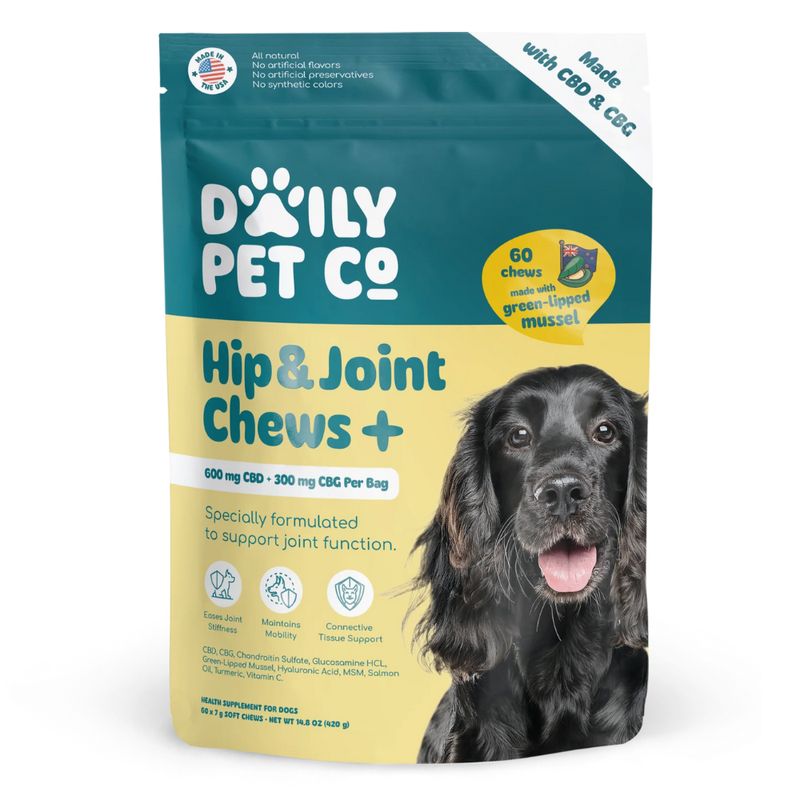 Daily Pet Co.  Hip and Joint  Chews for Dogs - 600mg CBD and 300mg CBG