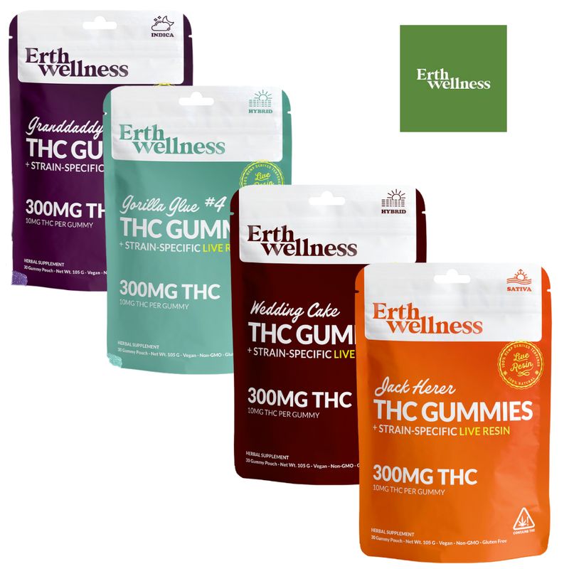 Erth Wellness Strain Specific THC Gummies 300mg