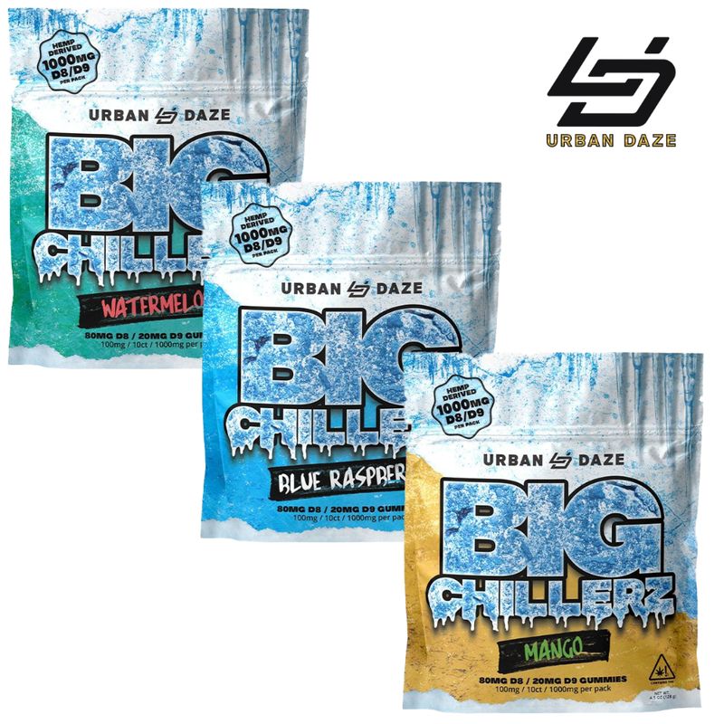 Urban Daze Big Chillerz Delta 8/9 Gummies 80mg Delta 8 20mg Delta 9 1000mg
