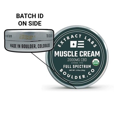 Extract Labs Muscle Cream 2000mg CBD 1000mg THC
