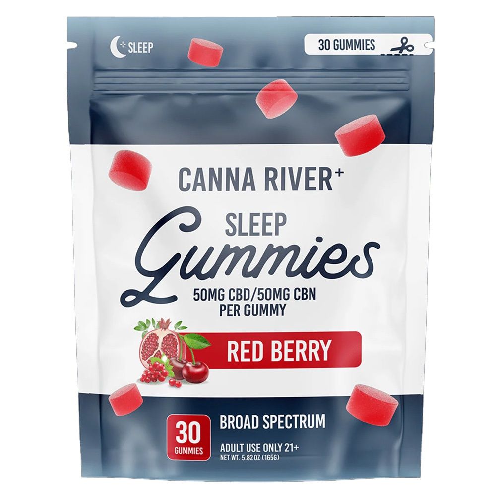 Canna River Sleep Gummies 50mg CBD 50mg CBN, Flavor: Red Berry