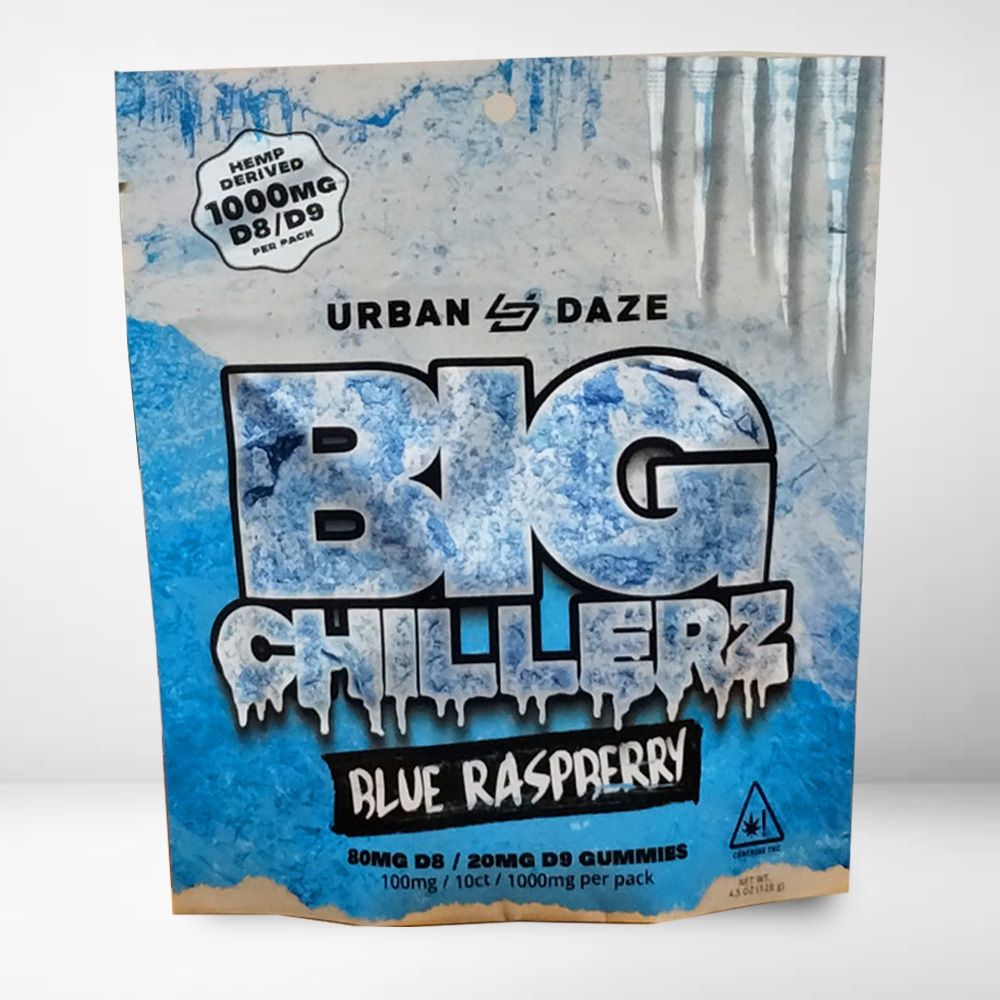 Urban Daze Big Chillerz Delta 8/9 Gummies 80mg Delta 8 20mg Delta 9 1000mg, Variant: Blue Raspberry
