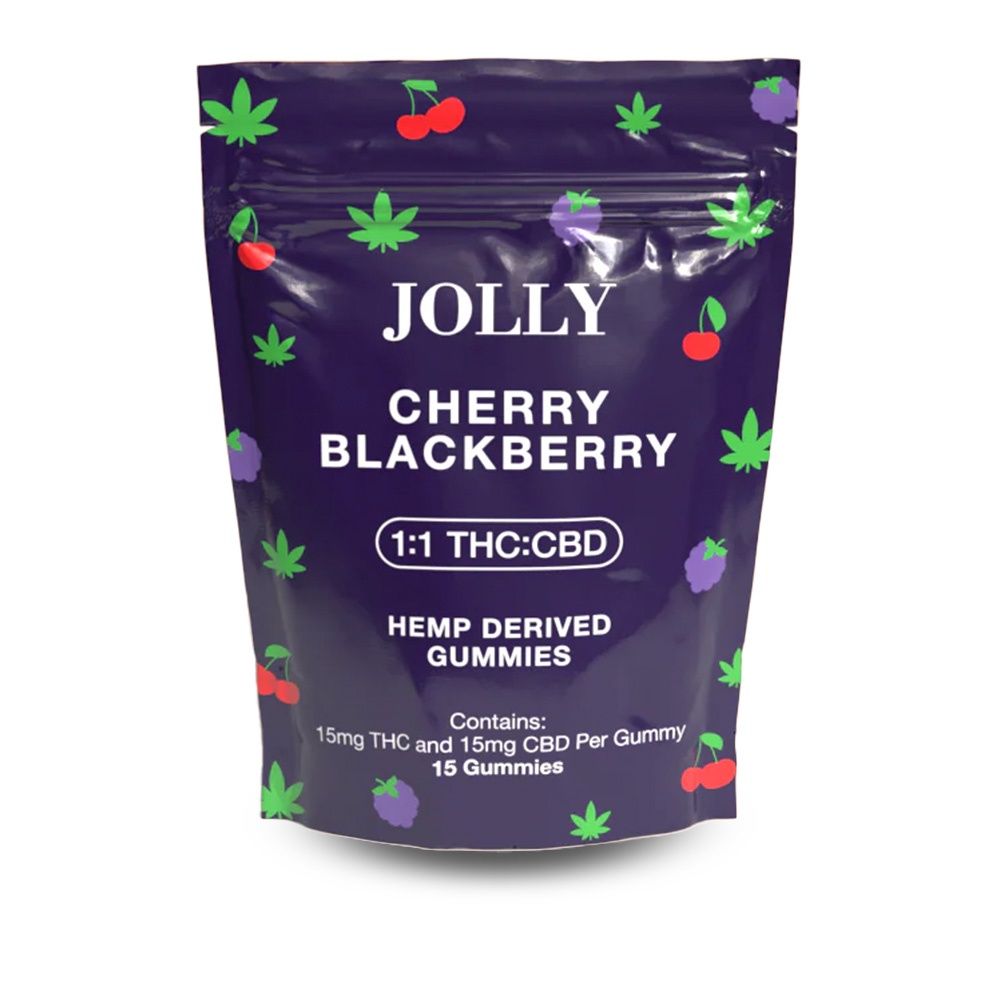 Jolly 1:1 THC:CBD  Gummies 450MG Total, Flavor: Cherry Blackberry