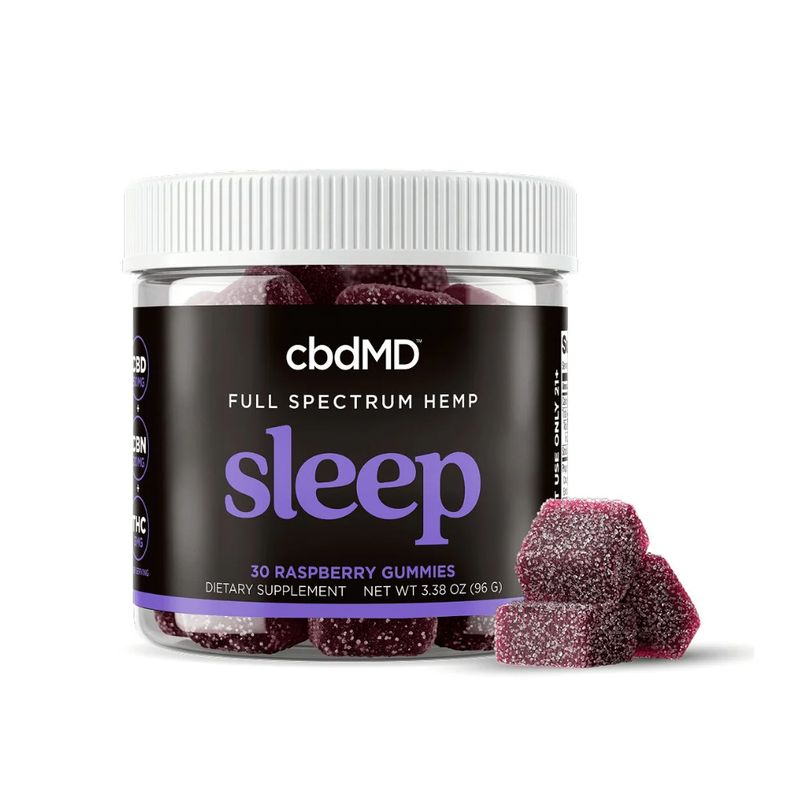 cbdMD Sleep Gummies Raspberry Full Spectrum