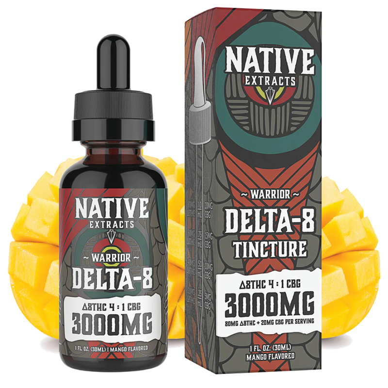 Native Extracts Warrior Tincture 2400mg Delta 8 and 600mg CBG