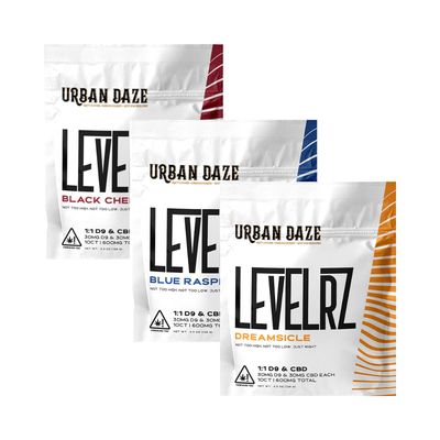 Urban Daze Levelrz 1:1 Gummies 15mg THC and 15mg CBD