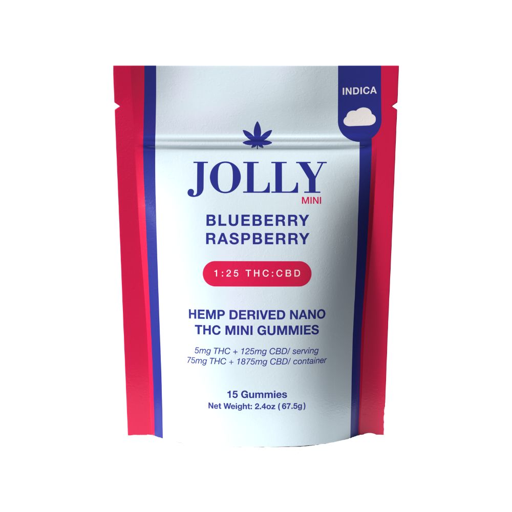 Jolly 1:25 THC:CBD  Gummies 1950MG Total, Flavor: Blueberry Raspberry (Indica)