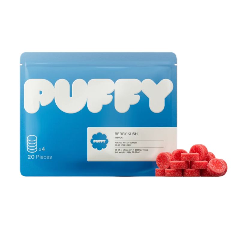Puffy Berry Kush (Indica) 25:25 Gummy