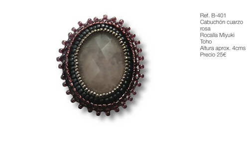 Broches, Cabuchón cuarzo rosa