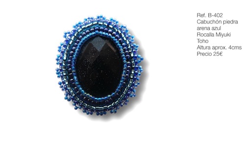Broches, Cabuchón piedra arena azul