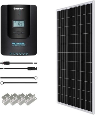 RNG-KIT-STARTER200D-RVR20-CA - 200 Watt 12 Volt Solar Starter Kit w/ MPPT Charge Controller