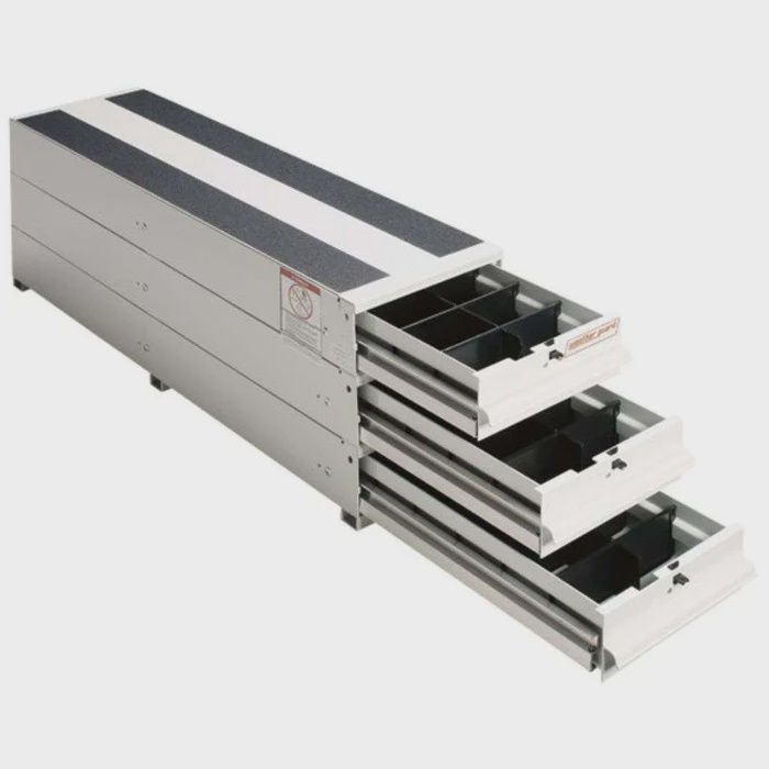 Weather Guard Itemizer 327-3 Stacked Drawer Box White Aluminum 49X12.25X17.75