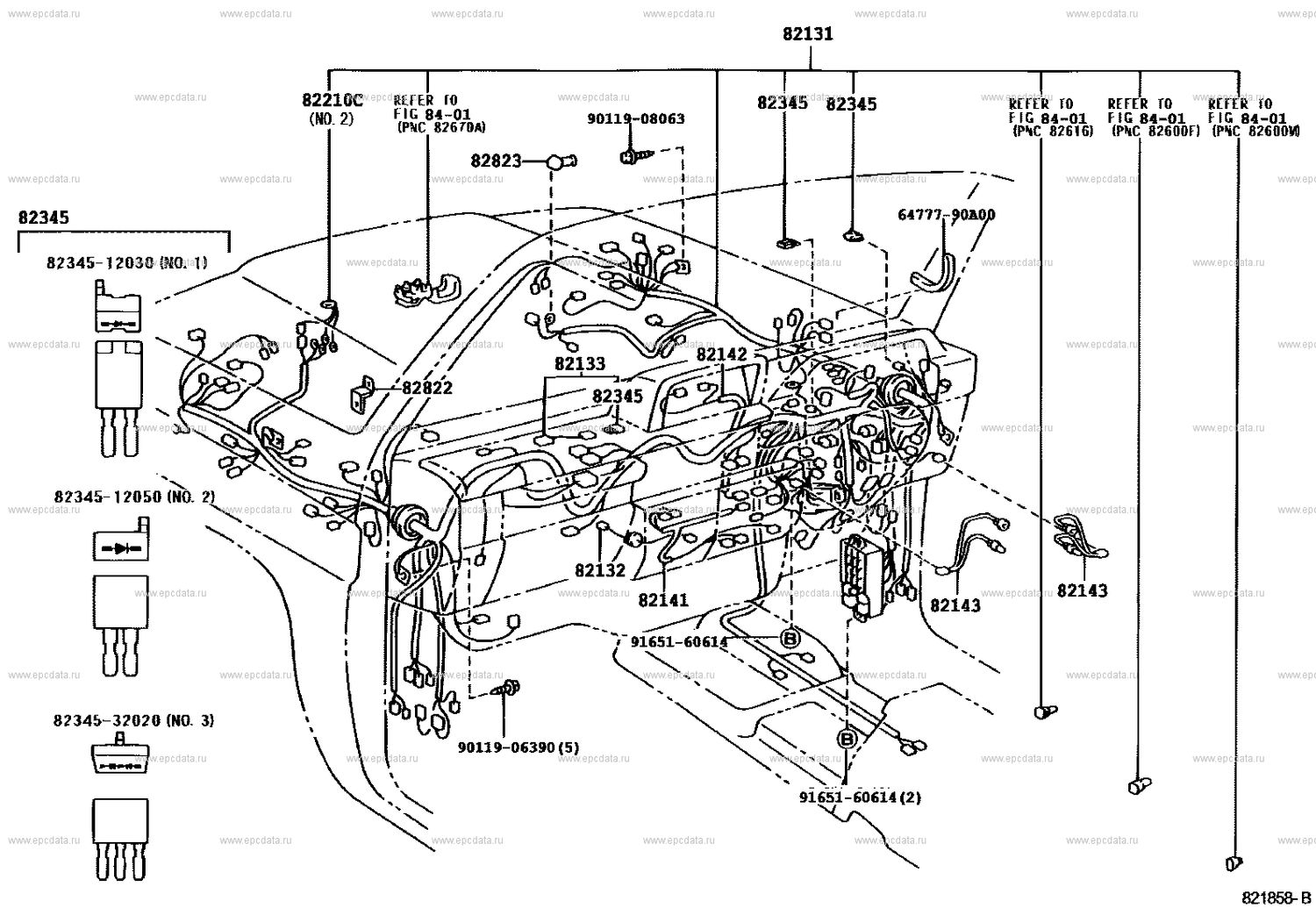 82131-60621 WIRING HARNESS, COMPLETE, LJ78 PRADO
