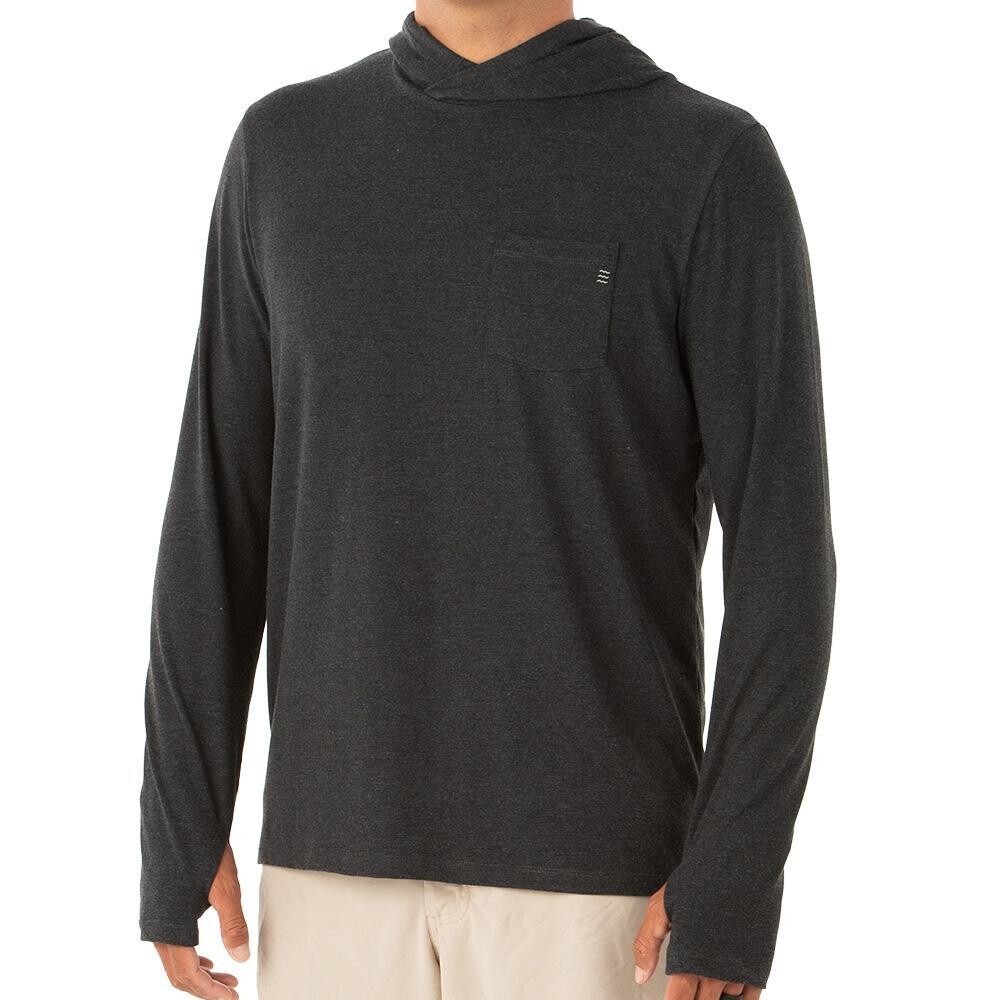 Free Fly M&#39;s Bamboo Crossover Hoody, Color: Heather Black, Size: S