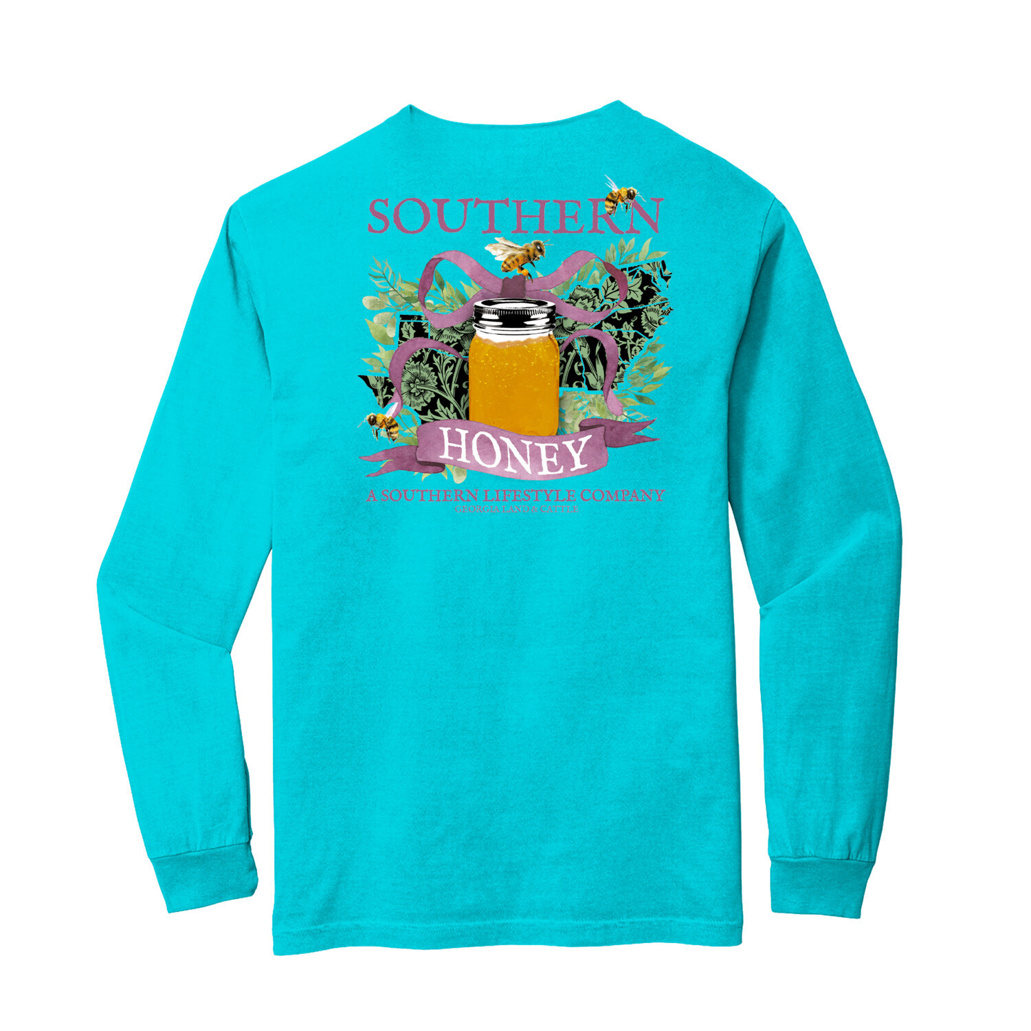 Southern Lifestyle Southern Honey L/S Tee, Color: Sky Blue, Size: S