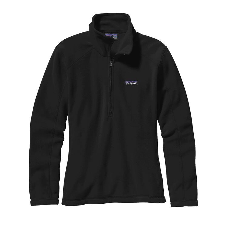Patagonia W&#39;s Micro D 1/4 Zip, Color: Black (BLK), Size: XS