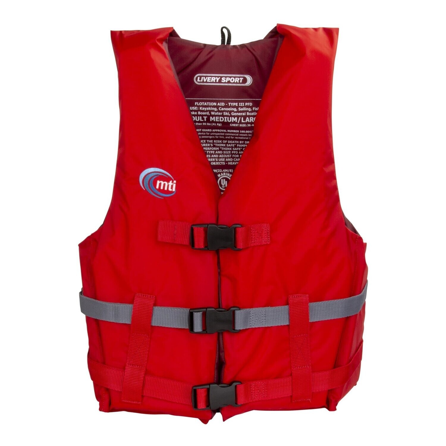 MTI PFD Livery Sport, Color: Red/Dark Grey, Size: XS/S
