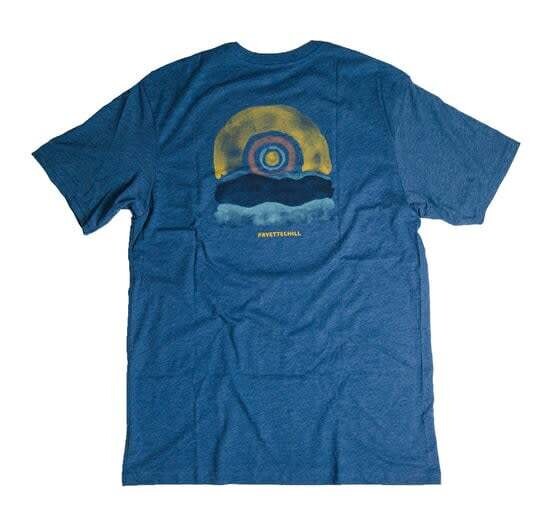 Fayettechill Nachi Sunset T-Shirt, Color: Heather Glass Blue (HTGLS), Size: S