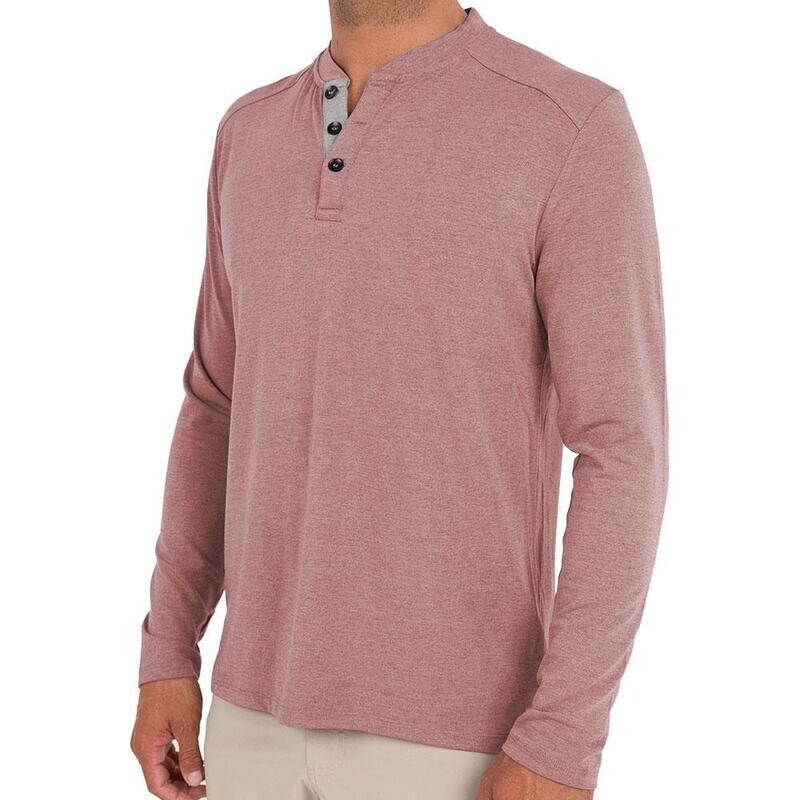 Free Fly M's Bamboo Flex Henley Heather Adobe Red 2XL