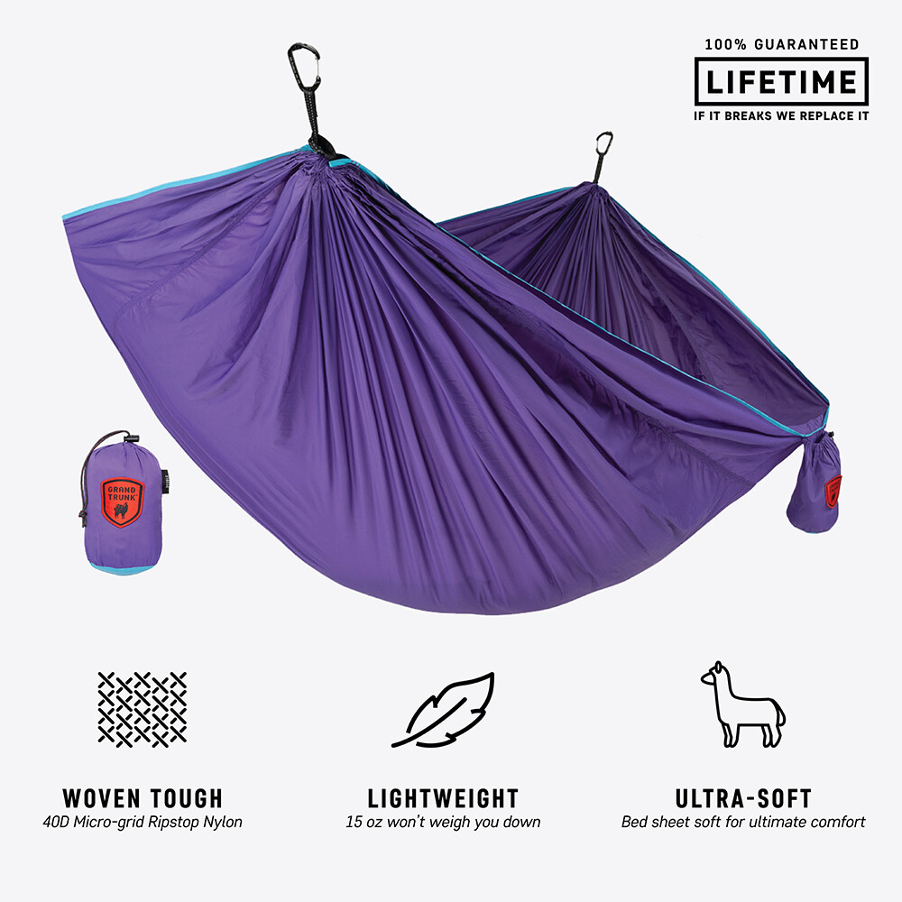 GrandTrunk TrunkTech Single Hammock Violet/Aqua
