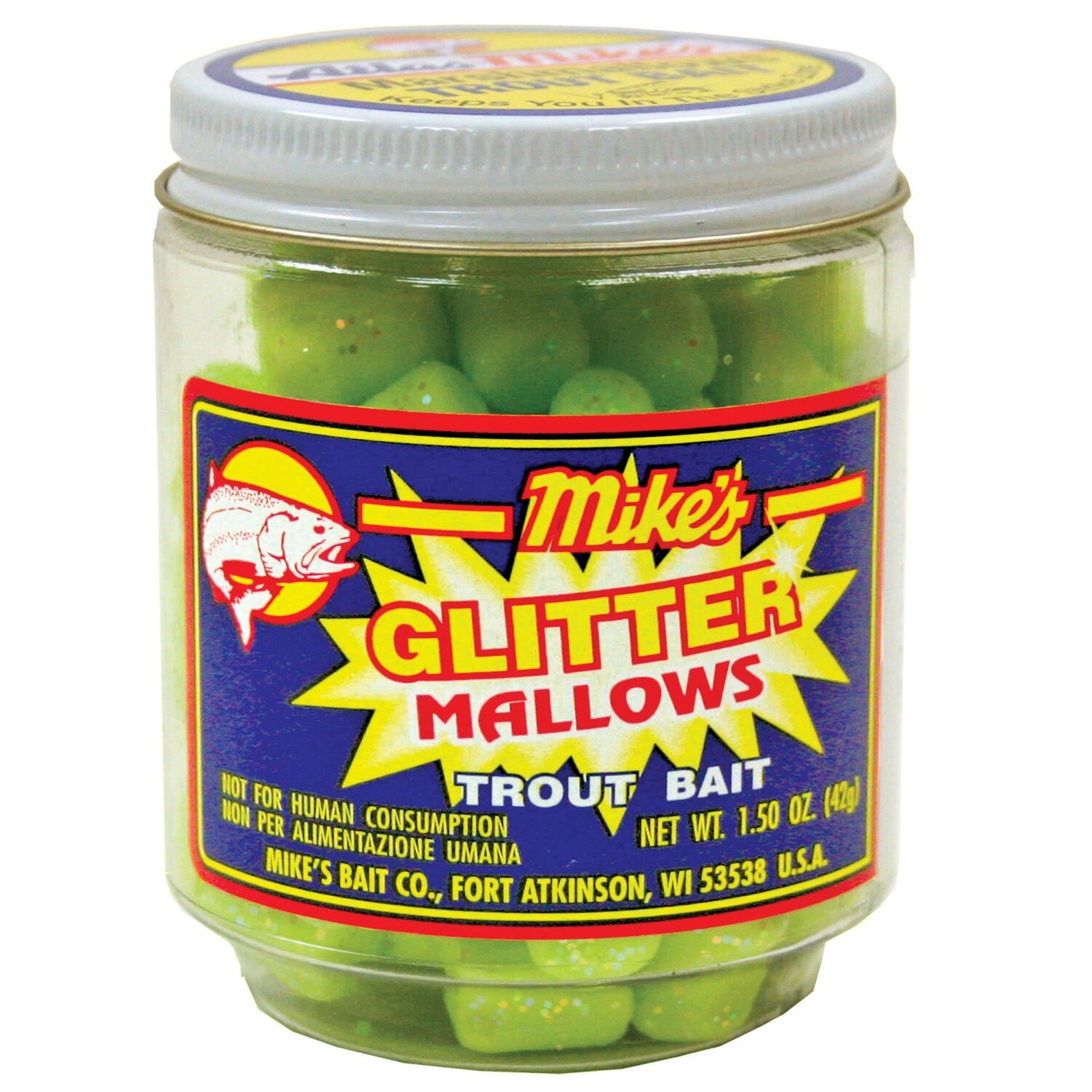 Mike&#39;s Glitter Mallows 1.5 oz. Chartreuse
