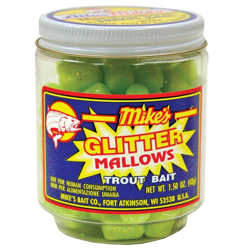 Mike's Glitter Mallows 1.5 oz. Chartreuse
