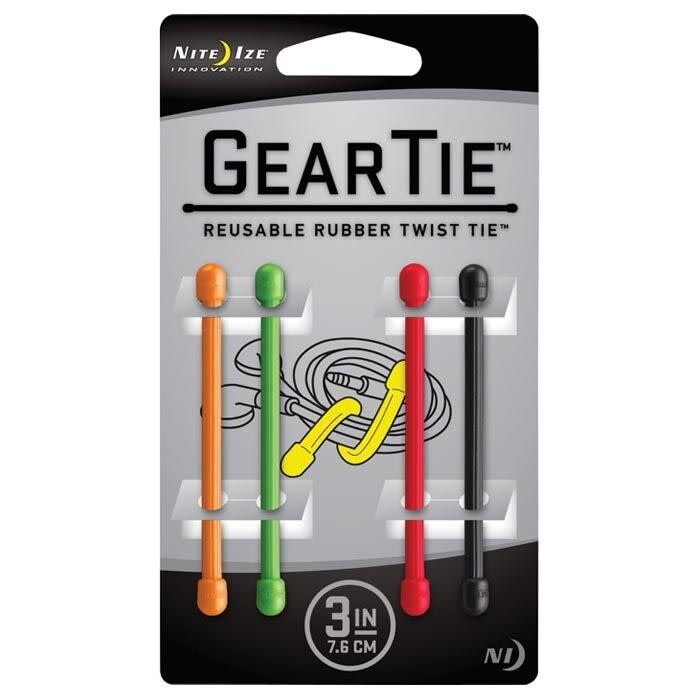 Gear Tie 3&quot; Assortment 4 pk.