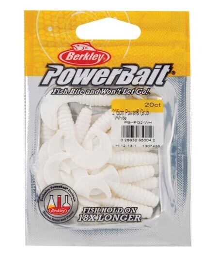 Berkley&#39;s Powerbait 2&quot; Grub White 20 ct.