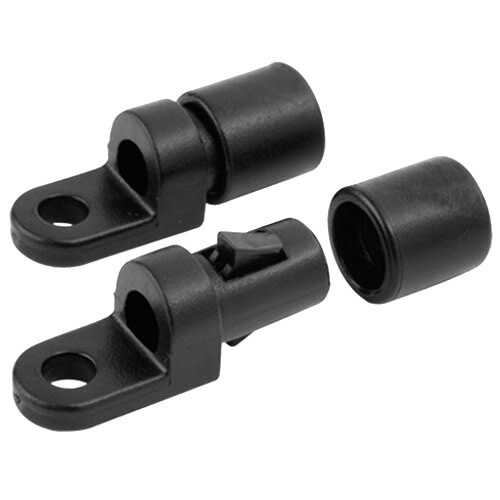 Terminal End Flat Eye w/ Sleeves, 1/4&quot; Plastic, Blk
