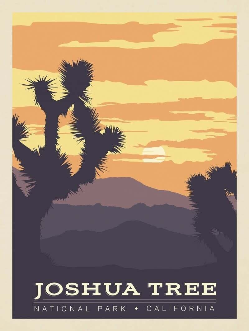 Americanflat - National Park Vintage Poster, Joshua Tree