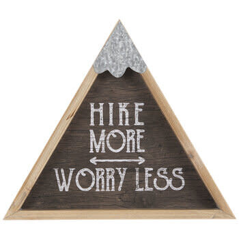 Hike More Worry Less Triangle Wood Wall Decor