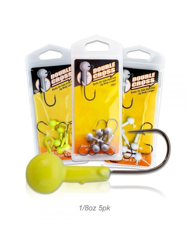 Crappie Mag Dbl Cross Jig Heads 1/8oz 5pak, Nkl