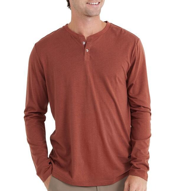Free Fly M&#39;s Bamboo Heritage Henley Clay XL
