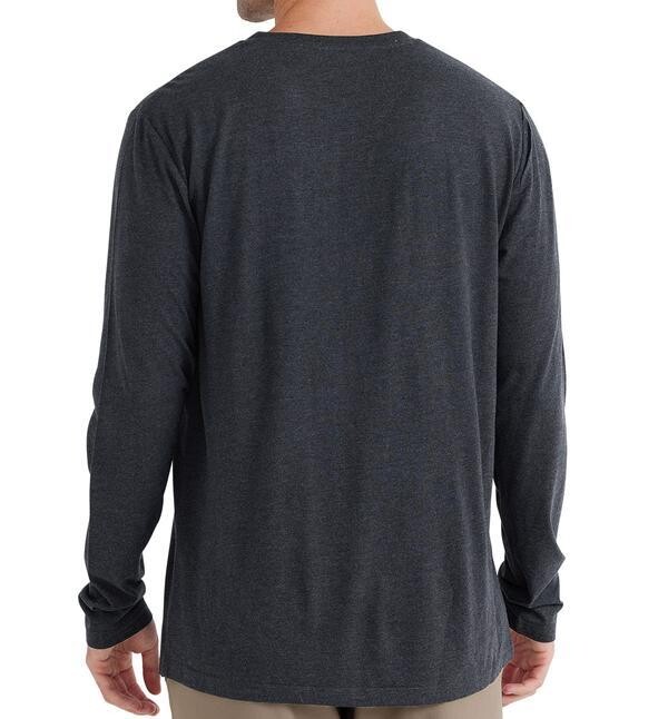 Free Fly M's Bamboo Heritage Henley Heather Black L