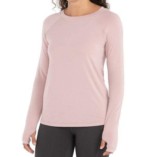 Free Fly W&#39;s L/S Bamboo Midweight T-Shirt Harbor Pink L