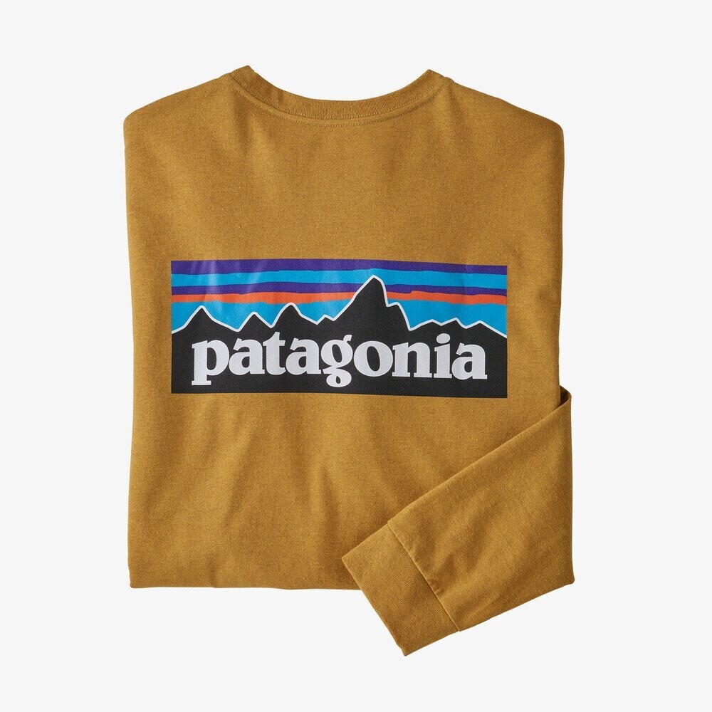 Patagonia M&#39;s Long-Sleeved P-6 Logo Responsibili-Tee Hawk Gold (HAGL) M