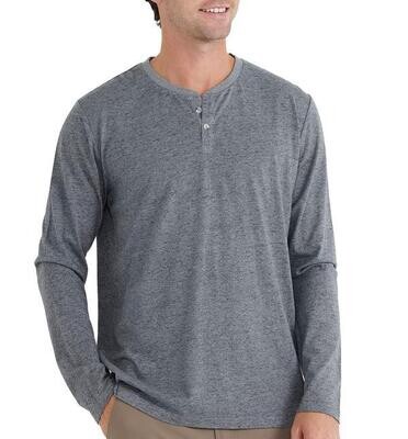 Free Fly M's Bamboo Heritage Henley Heather Flint XL