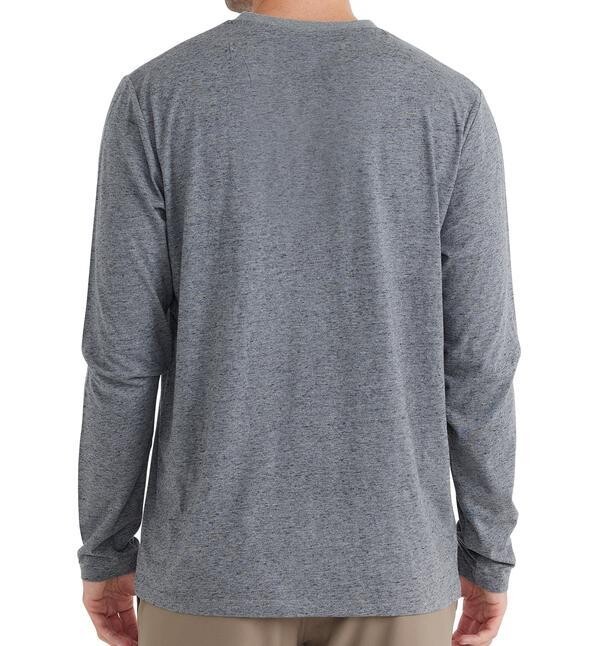 Free Fly M's Bamboo Heritage Henley Heather Flint XL