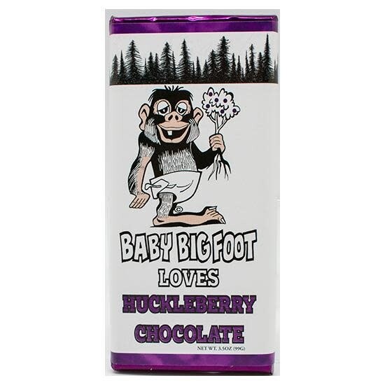 Baby Big Foot Chocolate Bar Solid Huckleberry Milk Chocolate (3 oz.)