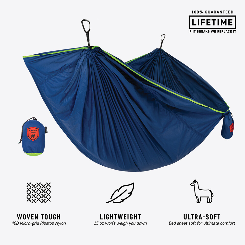 GrandTrunk TrunkTech Single Hammock Navy/Green