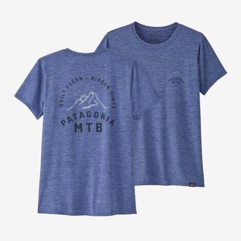 Patagonia W&#39;s Capilene Cool Daily Graphic Shirt MTB Crest: Current Blue X-Dye (MCEX) M
