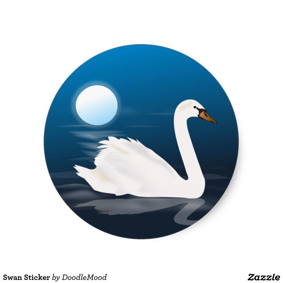 Circle Swan Sticker