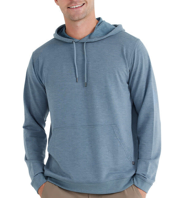 Free Fly M&#39;s Bamboo Fleece Pullover Hoody Heather Blue Current S