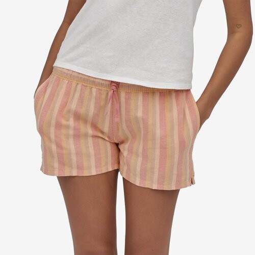 Patagonia W's Island Hemp Baggies Shorts - 3 in. Cali Stripe: Sunfade Pink (CSSU) XL
