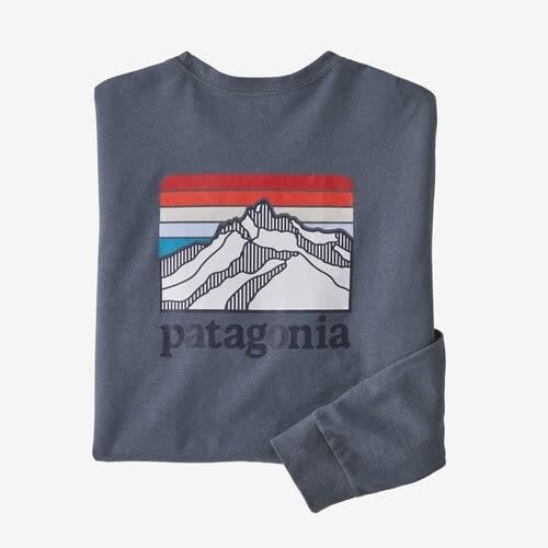 Patagonia M&#39;s Long-Sleeved Line Logo Ridge Responsibili-Tee Plume Grey (PLGY) M